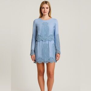 The Jetset Diaries • Periwinkle Blue Verona Lace Dress Size Small
